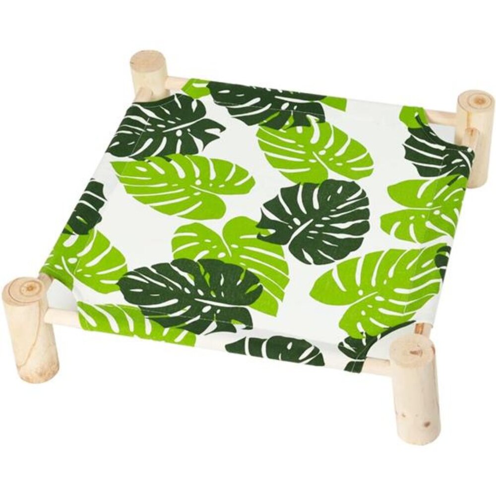 Lague Cat & Dog Hammock Bed SmallDog Bed,Wooden Cat Elevated Cooling Outdoor Bed